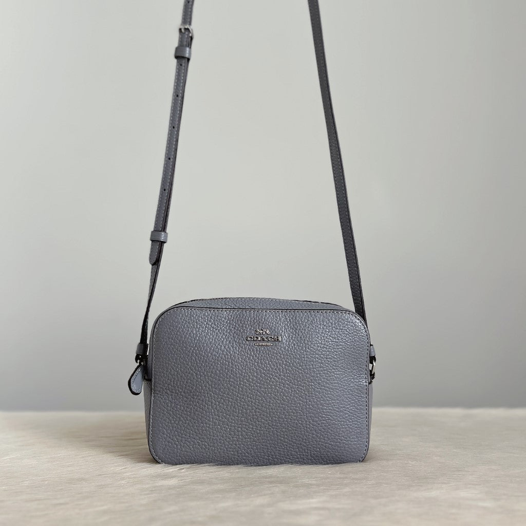 Coach Grey Leather Small Crossbody Shoulder Bag Like New