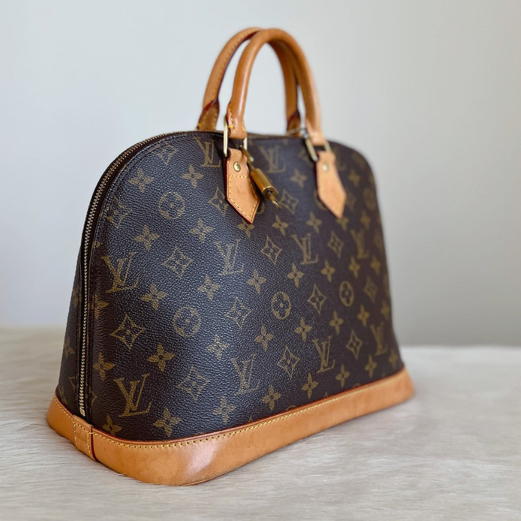 Louis Vuitton Signature Monogram Alma Tote + Lock & Key