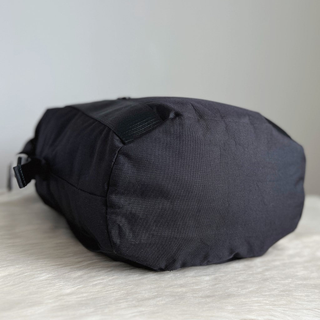 Marc Jacobs Black Canvas Front Zip Compartment Detail Large Backpack