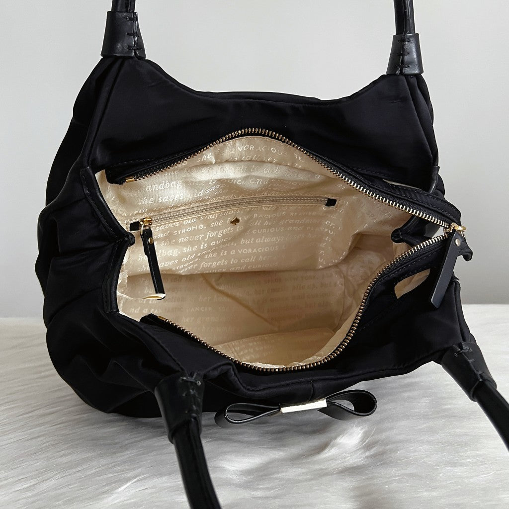 Kate Spade Black Front Bow Detail Shoulder Bag Excellent