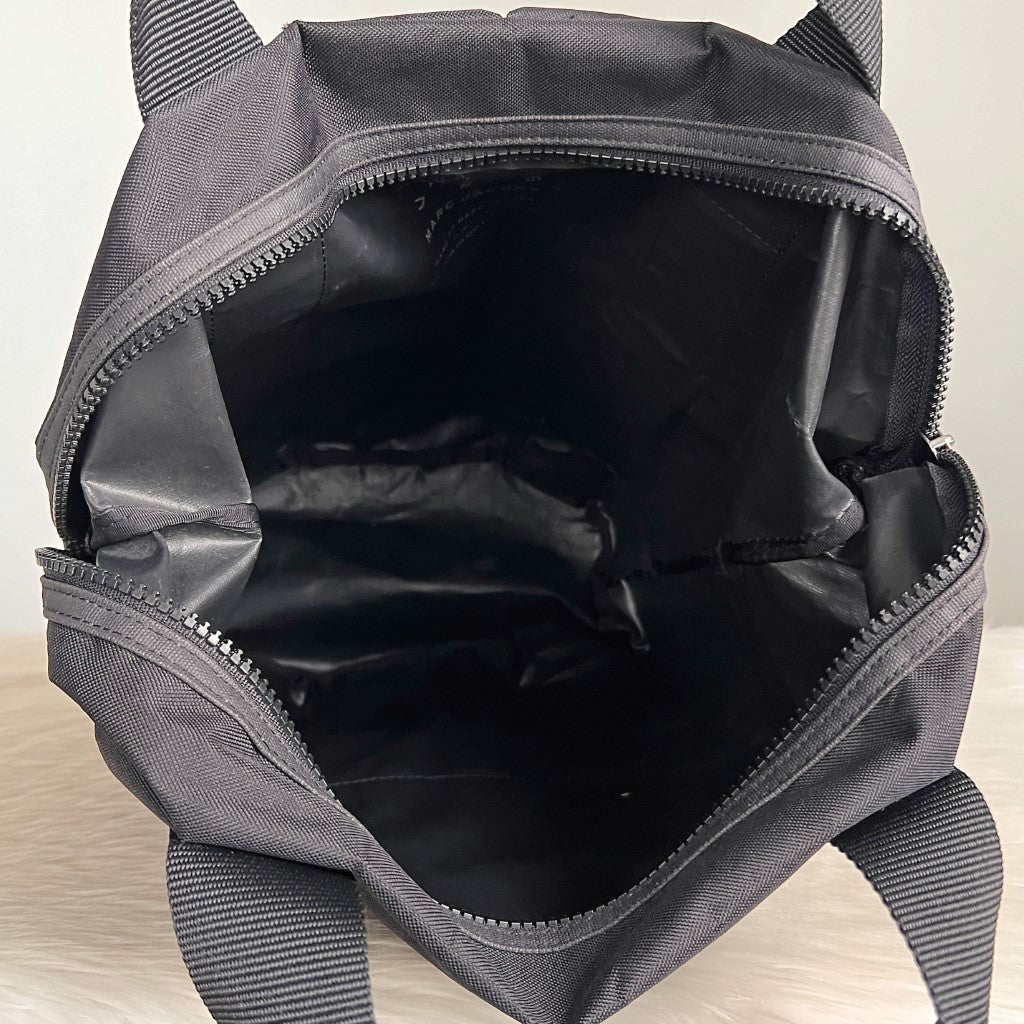Marc Jacobs Black Canvas Front Zip Compartment Detail Large Backpack
