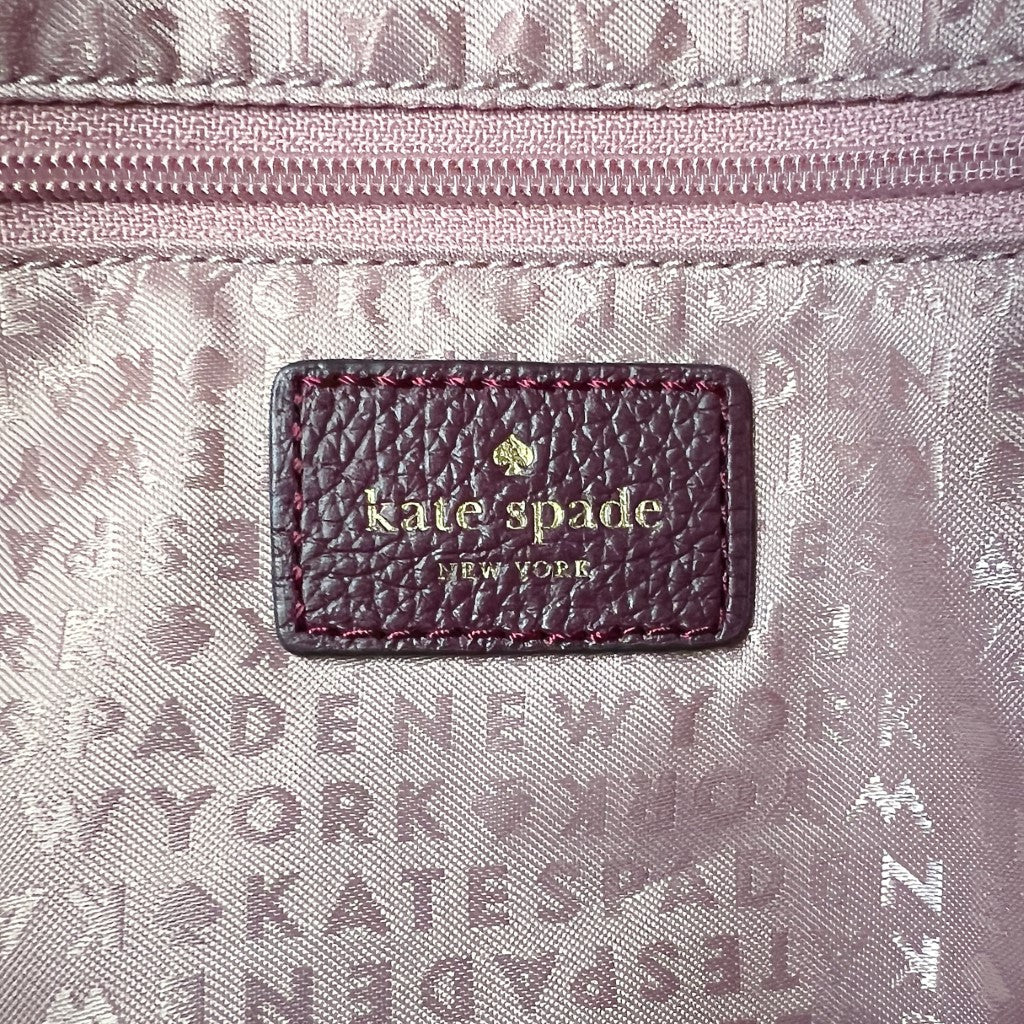 Kate Spade Lavender Leather Front Logo Boston 2 Way Shoulder Bag Excellent