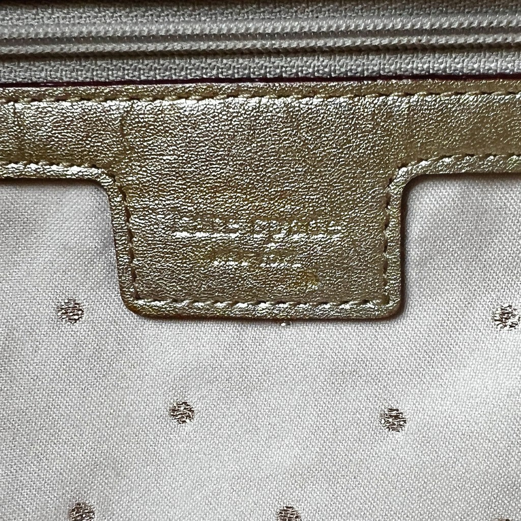 Kate Spade Gold Leather Cut Out Floral Pattern Shoulder Bag Excellent