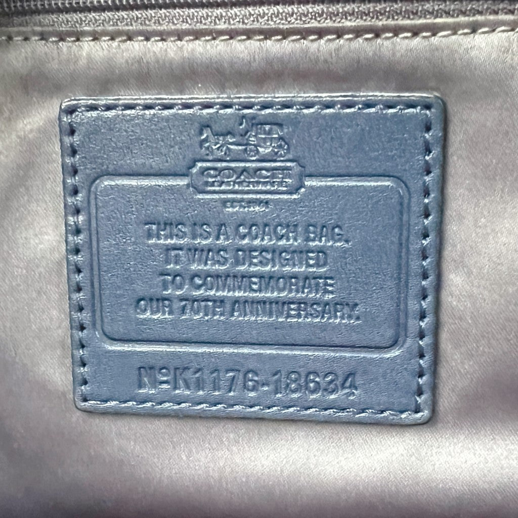 Coach Navy Leather Trim Quilited Detail 2 Way Shoulder Bag