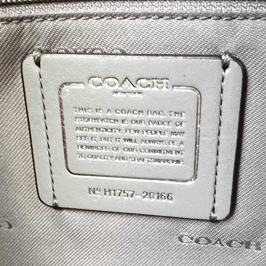 Coach Grey Leather Sude Patchwork Front Logo 2 Way Shoulder Bag Excellent