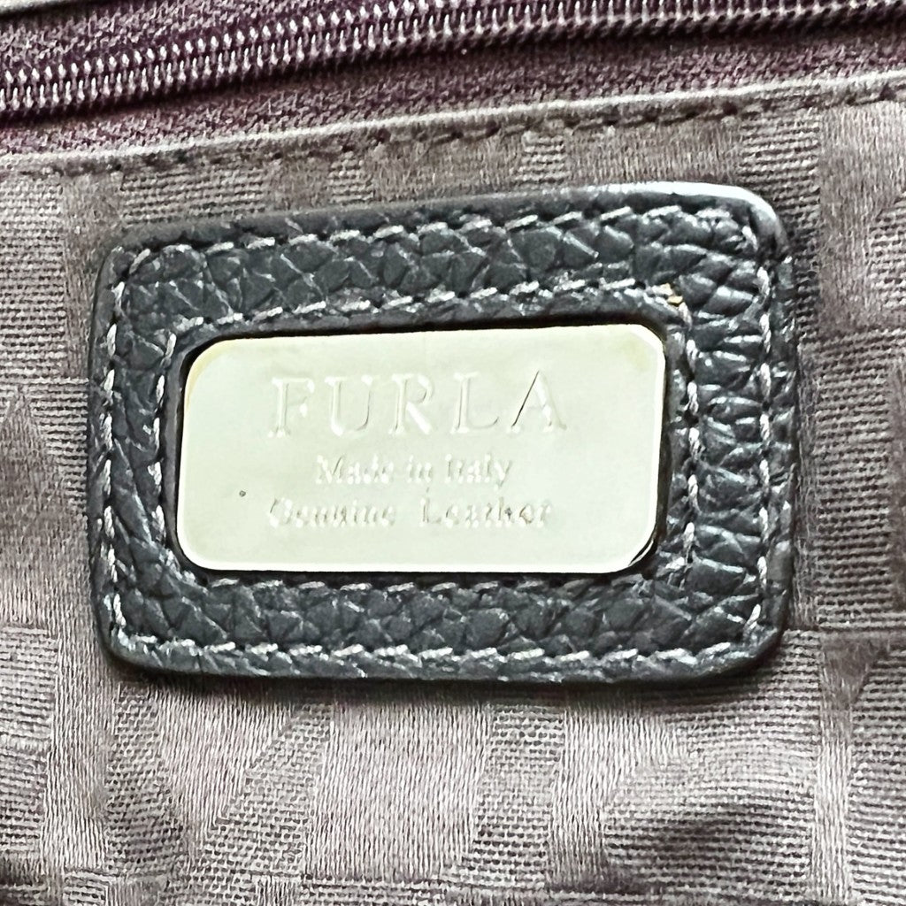 Furla Black Leather Slouchy Crossbody Shoulder Bag Excellent
