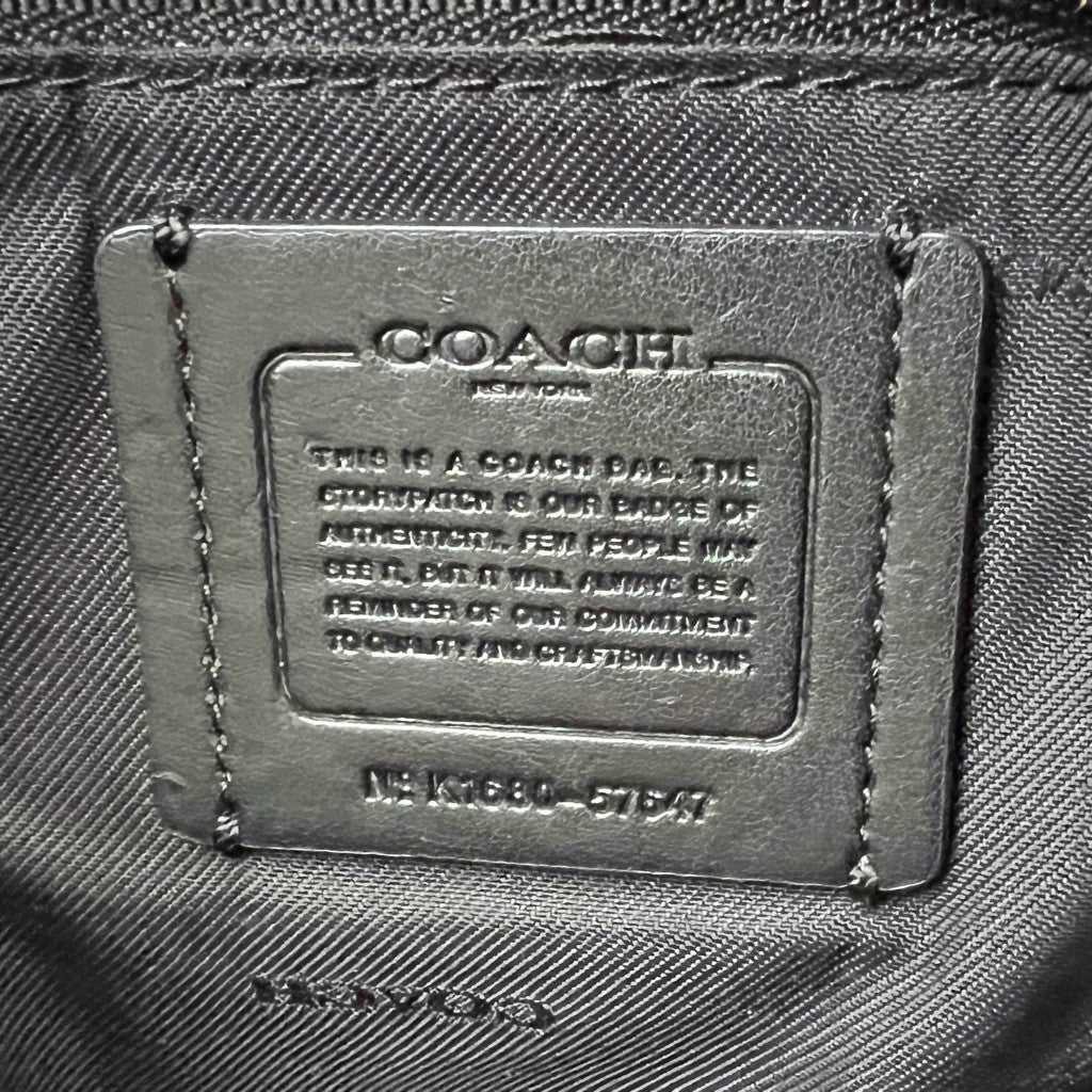 Coach Black Leather Suede Patchwork Triple Compartment Shoulder Bag