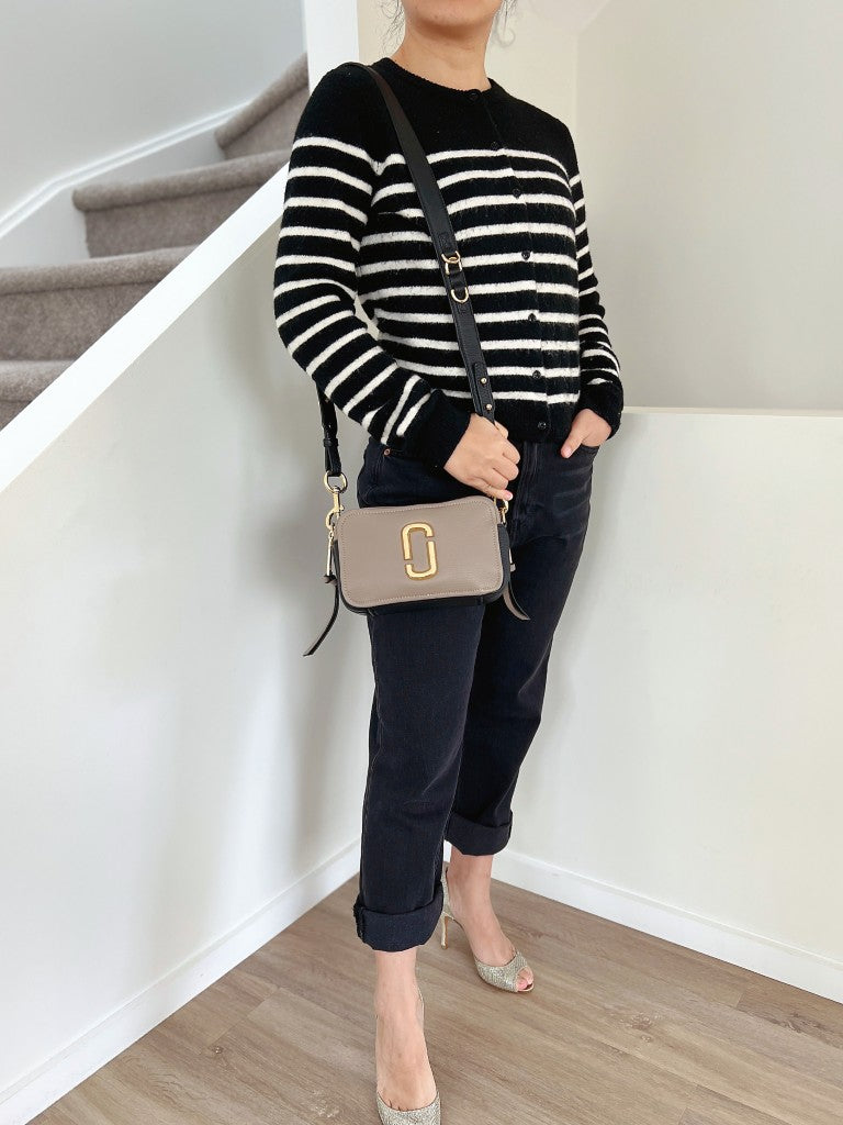 Marc Jacobs Two-Tone Leather Camera Crossbody Shoulder Bag Excellent