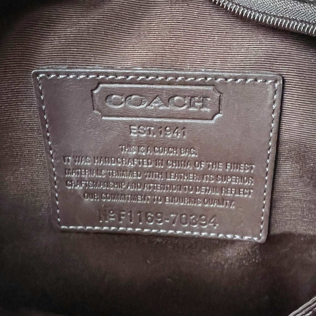 Coach Chocolate Leather Monogram Double Sided Unisex Crossbody Shoulder Bag Excellent