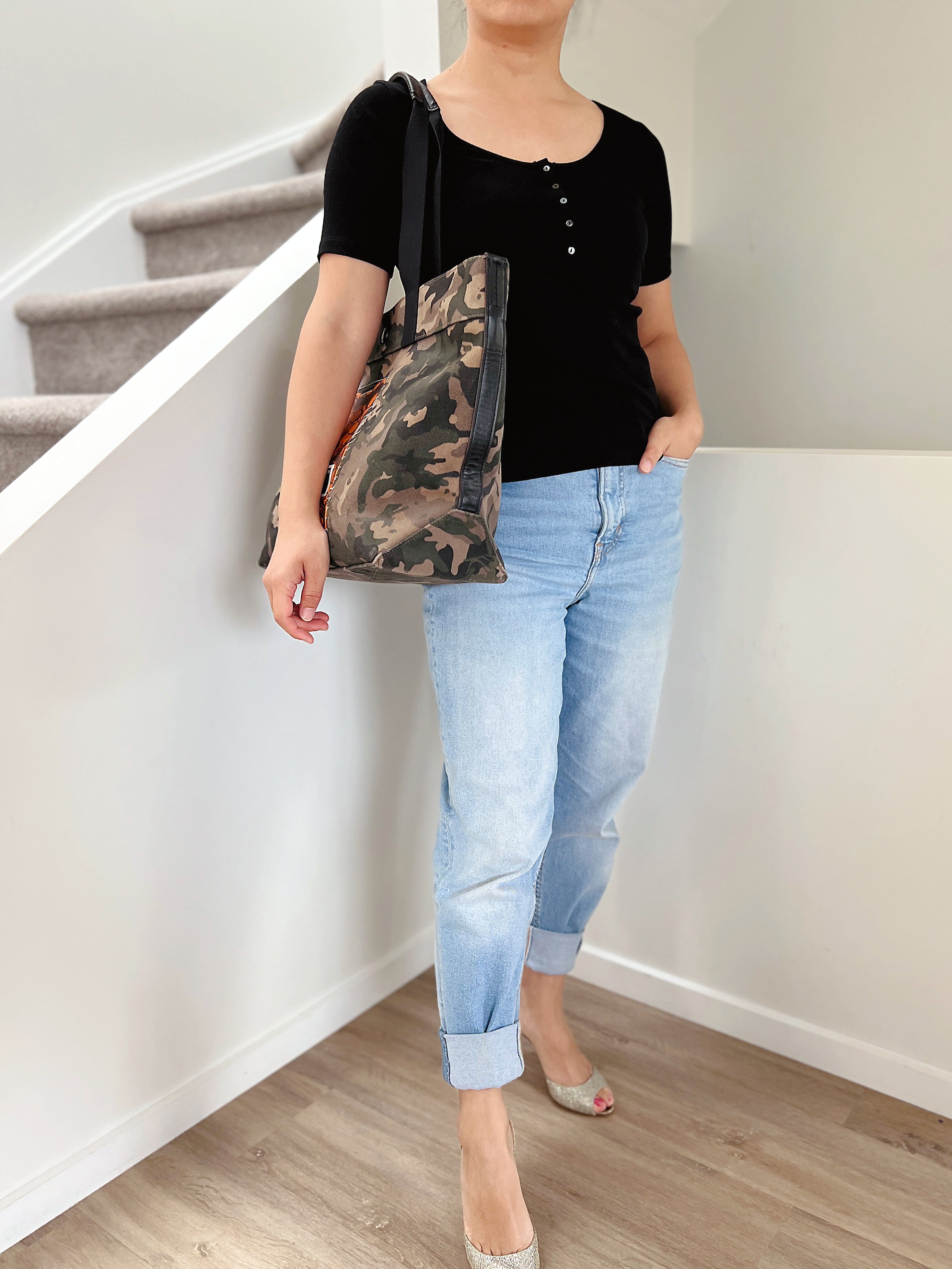 Coach Camo Print Oversized Weekend Shoulder Bag Excellent