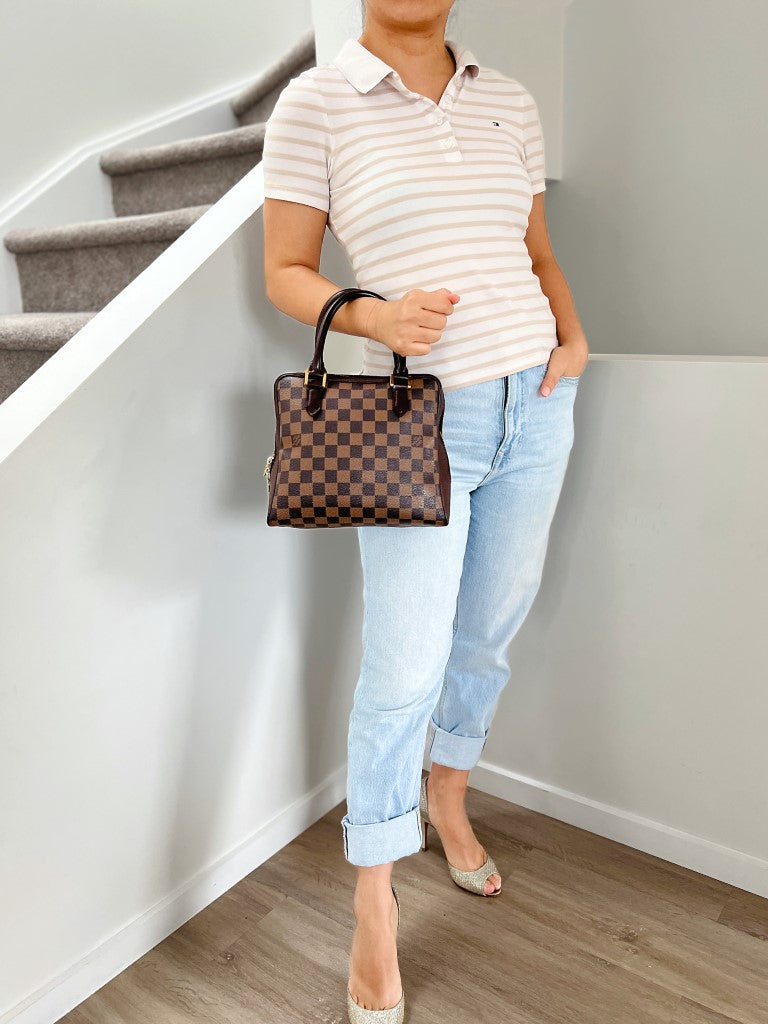 Louis Vuitton Signature Brera Damier Ebene Tote Bag Excellent