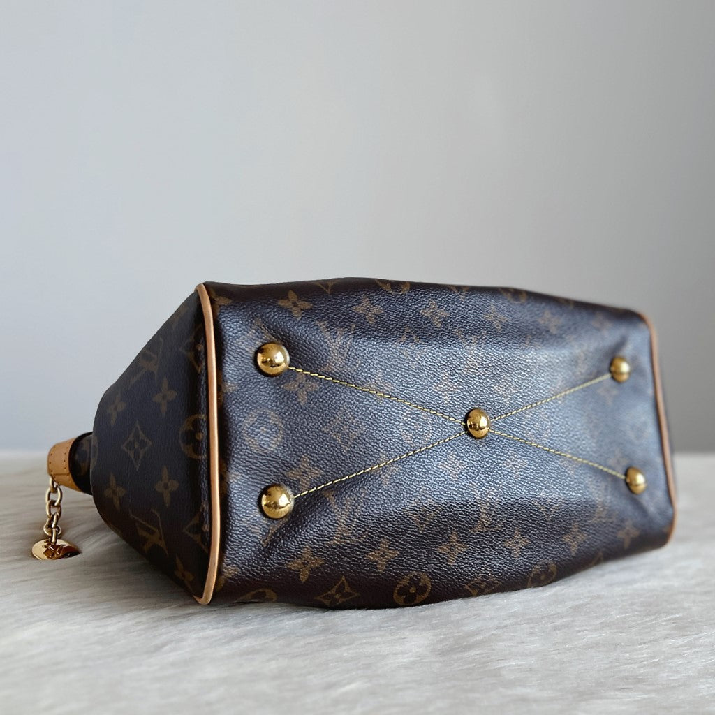 Louis Vuitton Signature Monogram Tivoli PM Shoulder Bag Excellent