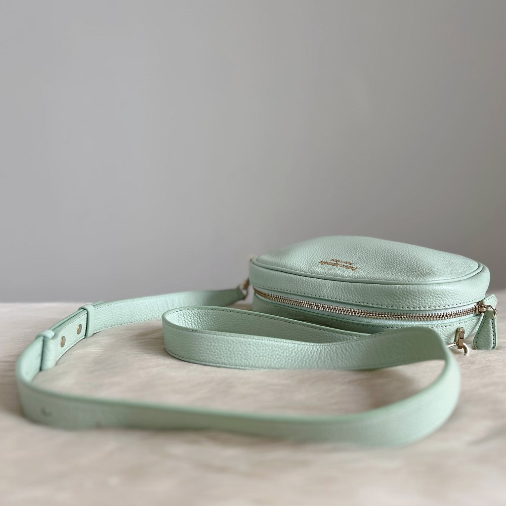 Kate Spade Mint Leather Front Logo Camera Crossbody Shoulder Bag