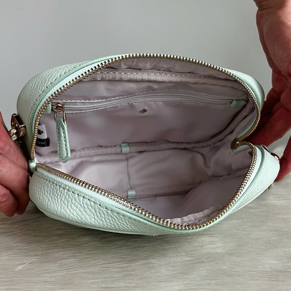 Kate Spade Mint Leather Front Logo Camera Crossbody Shoulder Bag