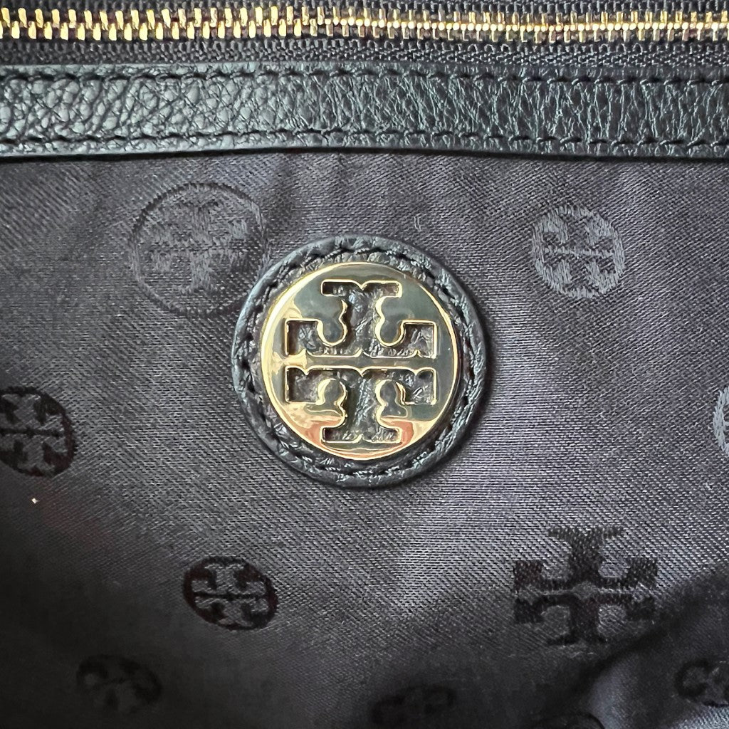 Tory Burch Black Leather Chain Detail 2 Way Shoulder Bag Like New