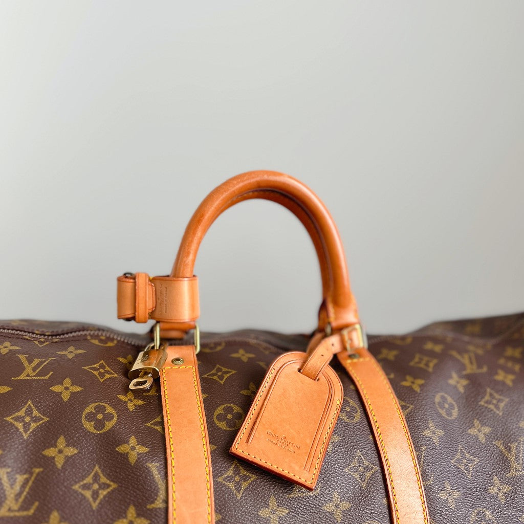 Louis Vuitton Signature Monogram Keepall 55 Travel Bag Full Set