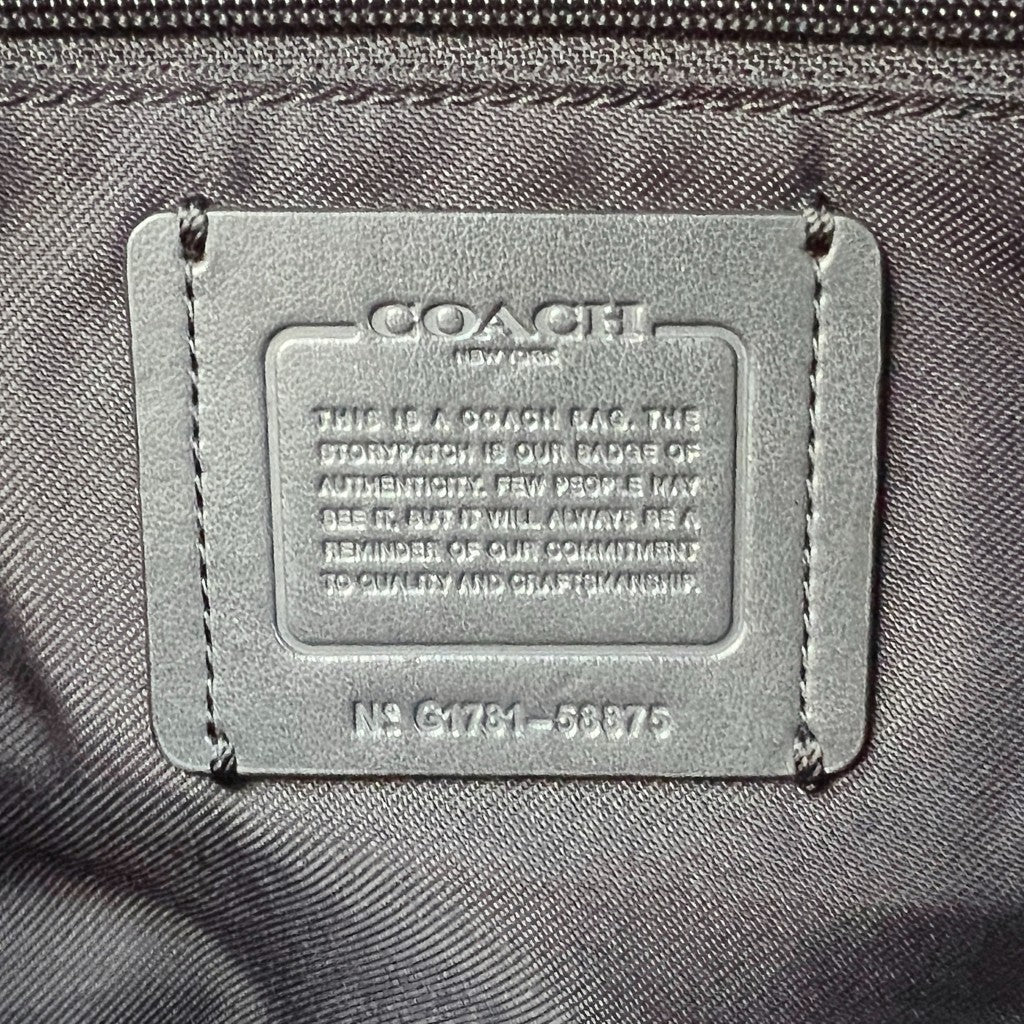 Coach Black Leather Monogram Front Logo 2 Way Shoulder Bag Like New