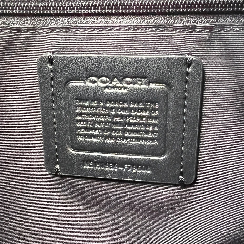 Coach Black Leather Front Logo Carryall Shoulder Bag Like New