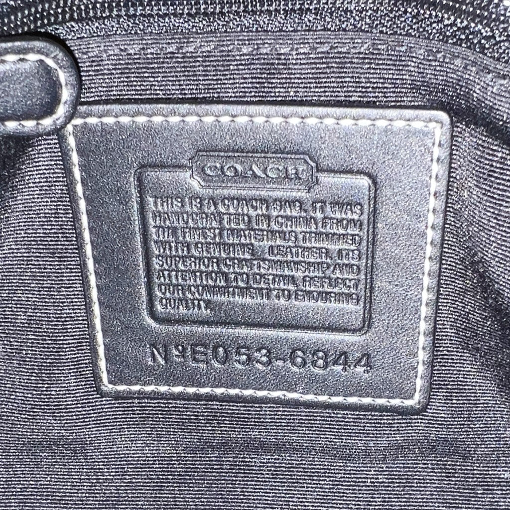 Coach Black Leather Monogram Double Buckle Crossbody Shoulder Bag Excellent