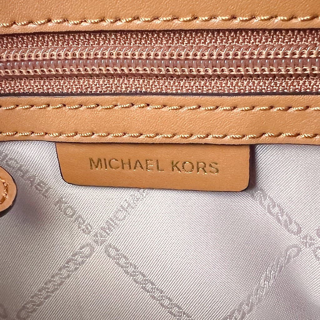Michael Kors Monogram Gold Chain Tassel Detail Crossbody Shoulder Bag Excellent