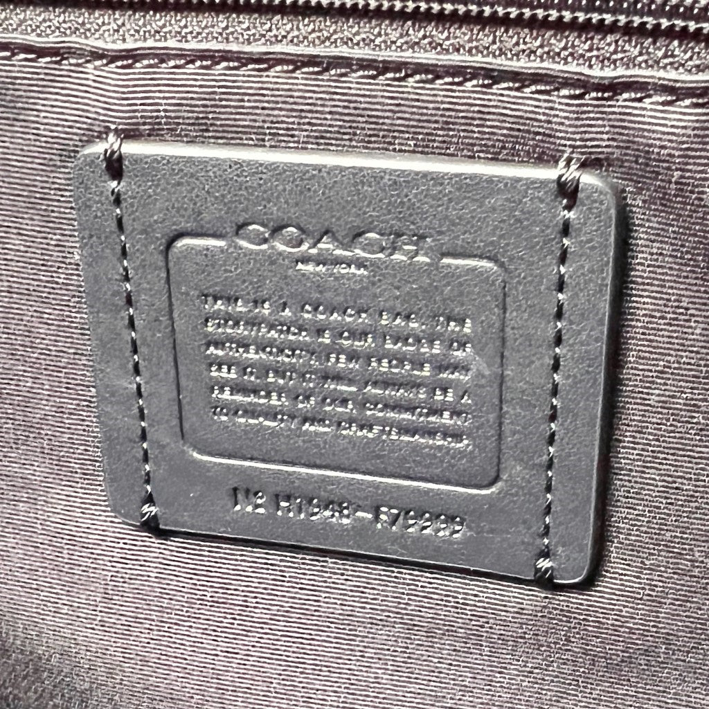 Coach Black Leather Suede Patchwork Career 2 Way Shoulder Bag Excellent