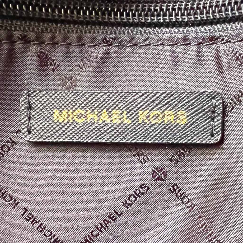 Michael Kors Black Saffiano Leather Front Logo 2 Way Shoulder Bag Like New