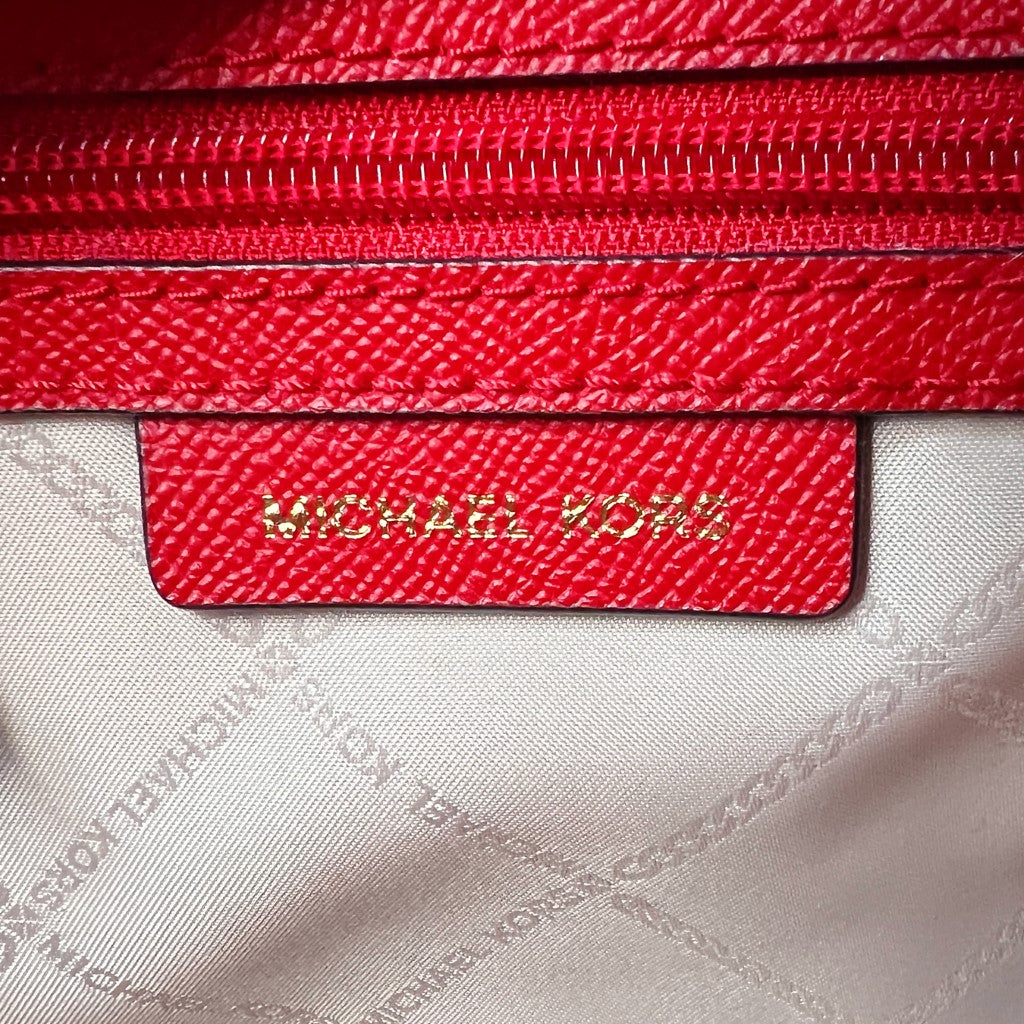 Michael Kors Red Leather Selma Crossbody Shoulder Bag Like New