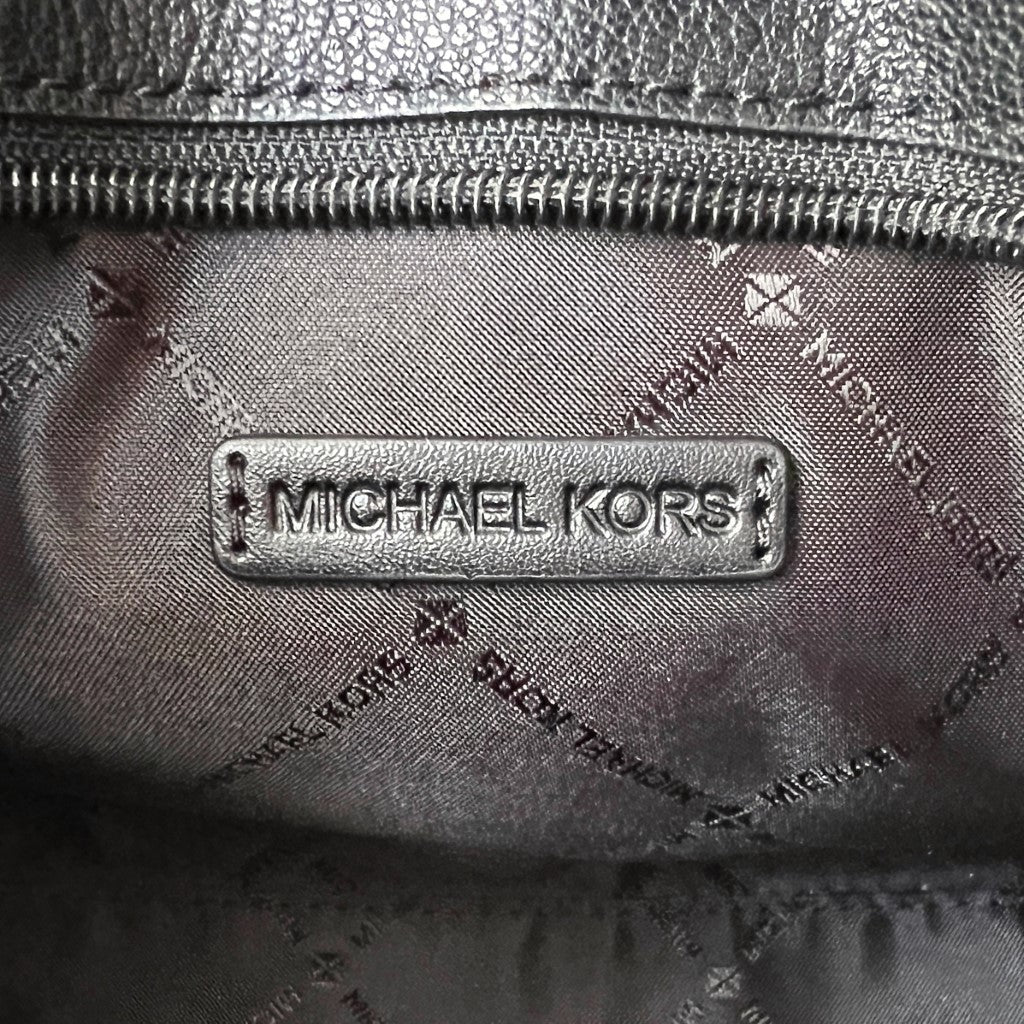 Michael Kors Black Leather Padlock Key Detail Crossbody Shoulder Bag Like New