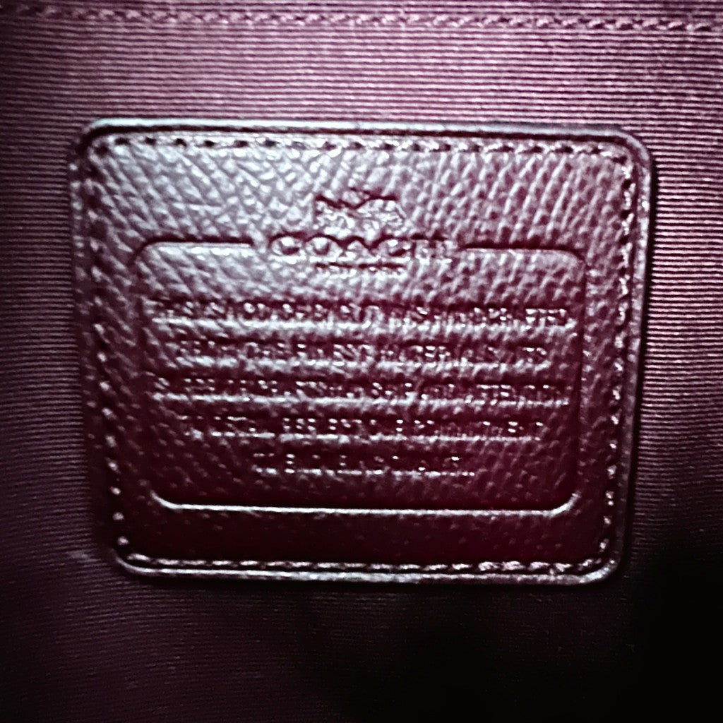 Coach Dark Purple Leather Triple Compartment 2 Way Shoulder Bag Like New