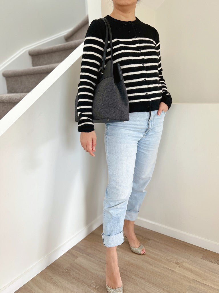 Kate Spade Leather Wool Patchwork Triple Compartment Shoulder Bag Like New