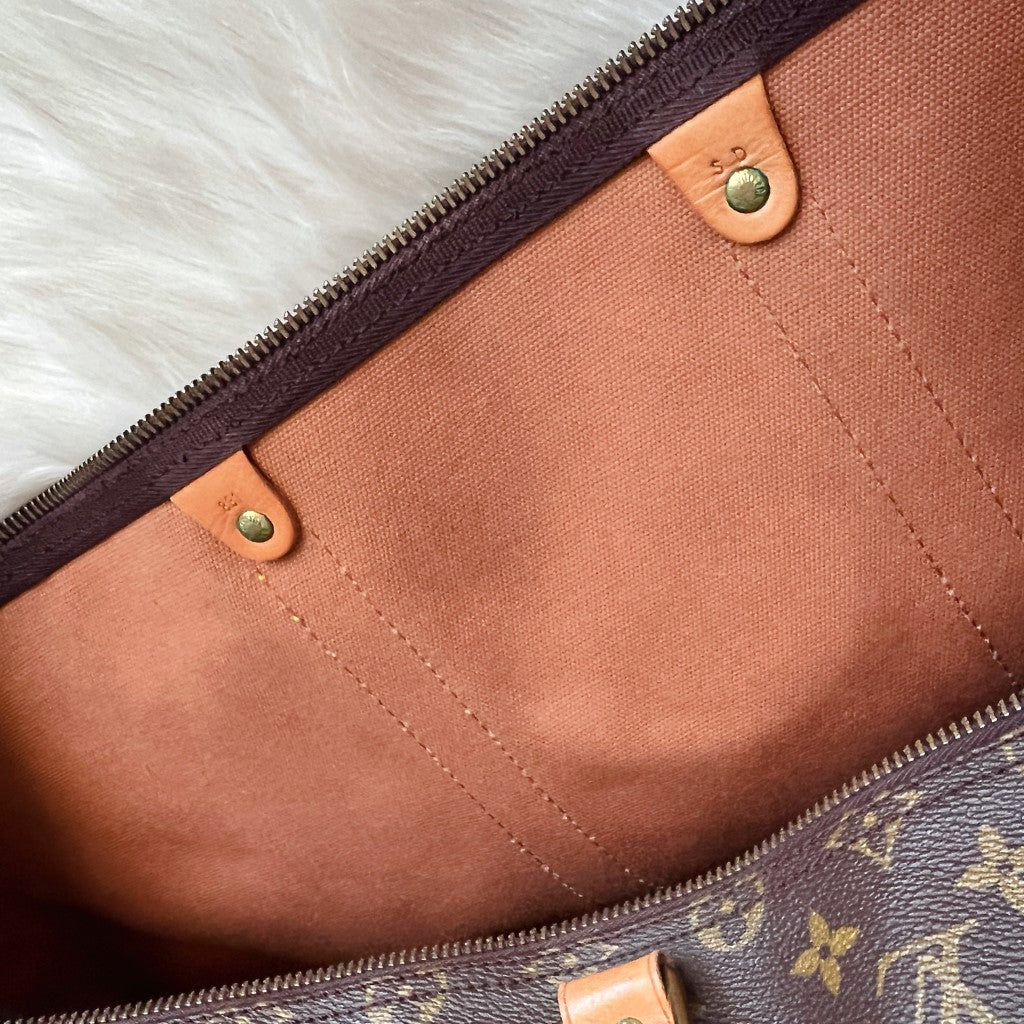 Louis Vuitton Signature Monogram Keepall 55 Travel Bag Full Set