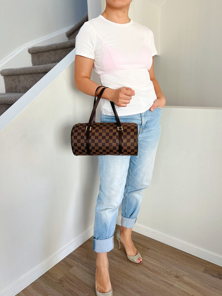 Louis Vuitton Signature Ebene Damier Papillon 30 Tote Bag Excellent