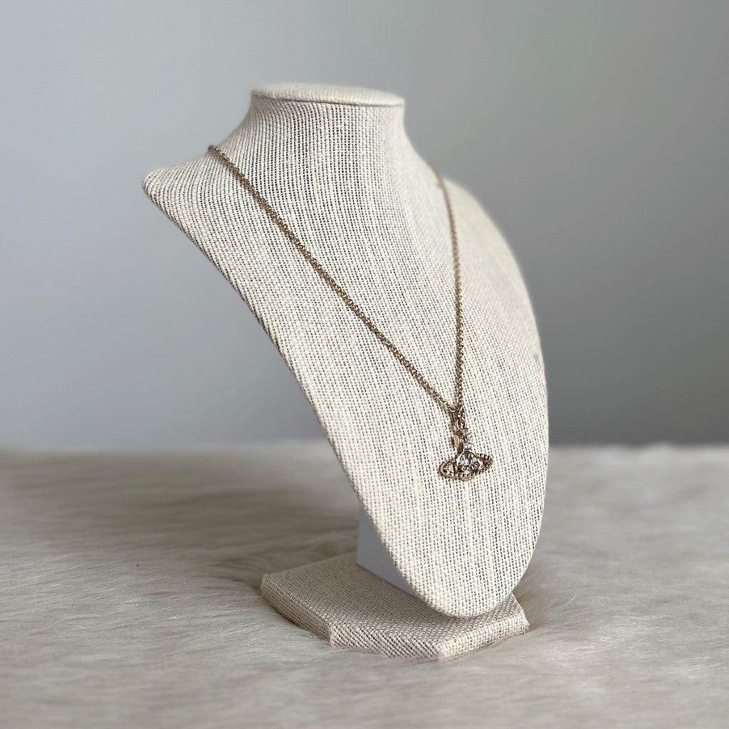 Vivienne Westwood Signature Swarovski Crystals Pendant Necklace Excellent