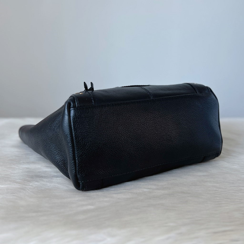 See by Chloe Black Leather Front Ring Detail Tote Bag