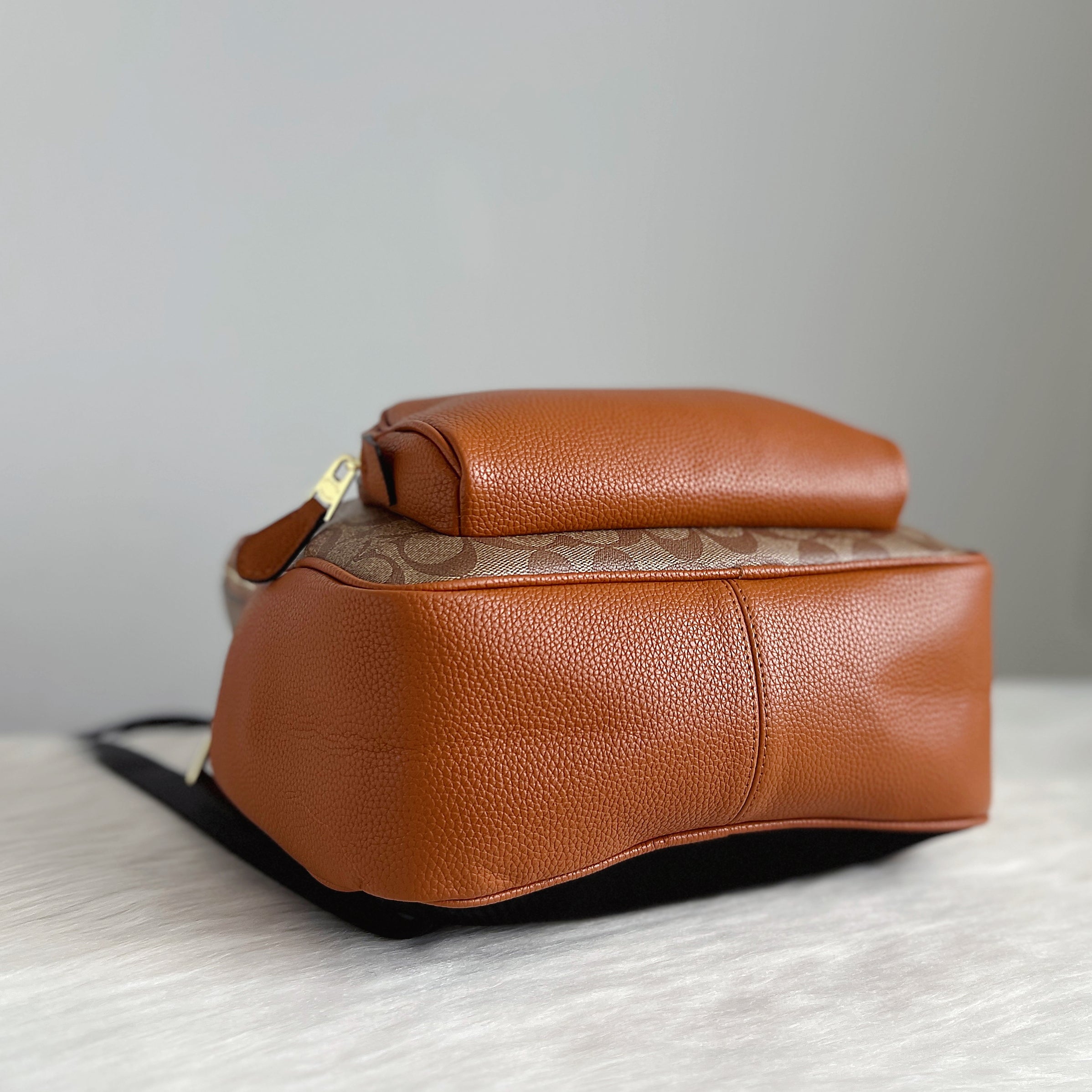 Coach Caramel Leather Monogram Double Compartment Backpack Like New