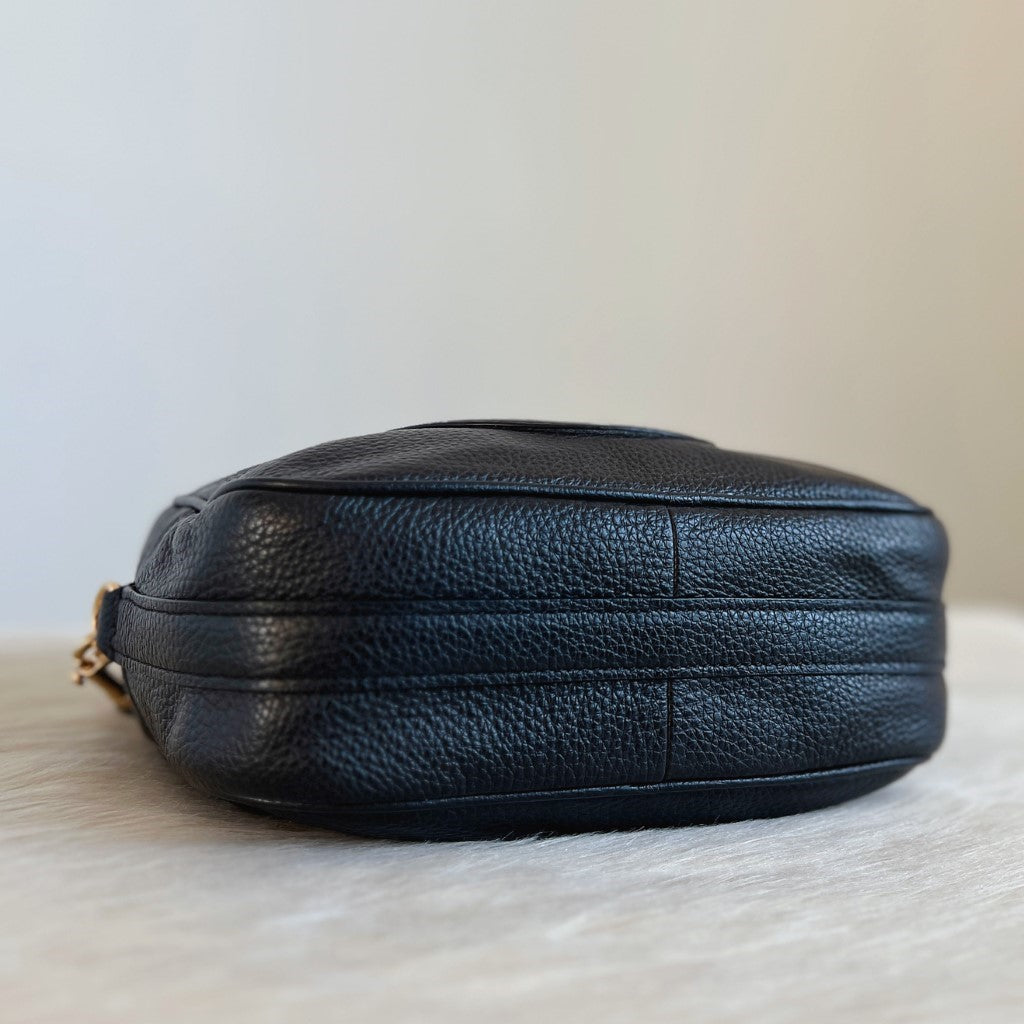 Coach Black Leather Camera Crossbody Shoulder Bag Excellent