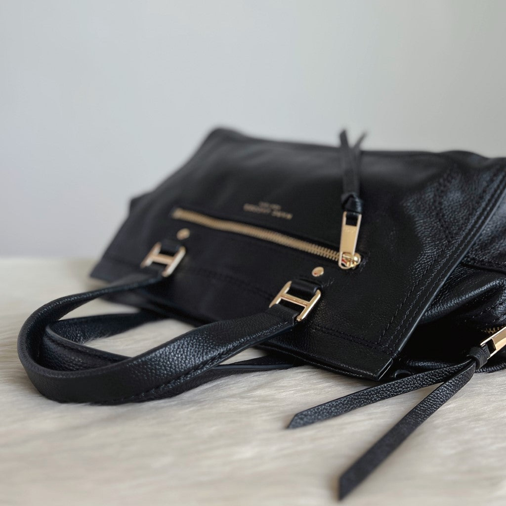 Marc Jacobs Black Leather Front Detail 2 Way Shoulder Bag Excellent