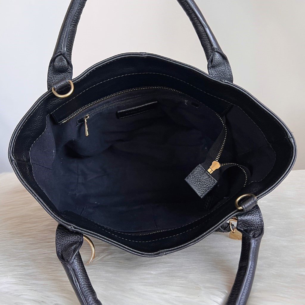 See by Chloe Black Leather Front Ring Detail Tote Bag