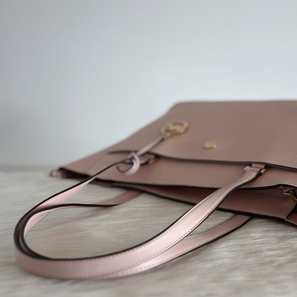 Michael Kors Pink Leather Monogram 2 Way Shoulder Bag 3 in 1 Like New
