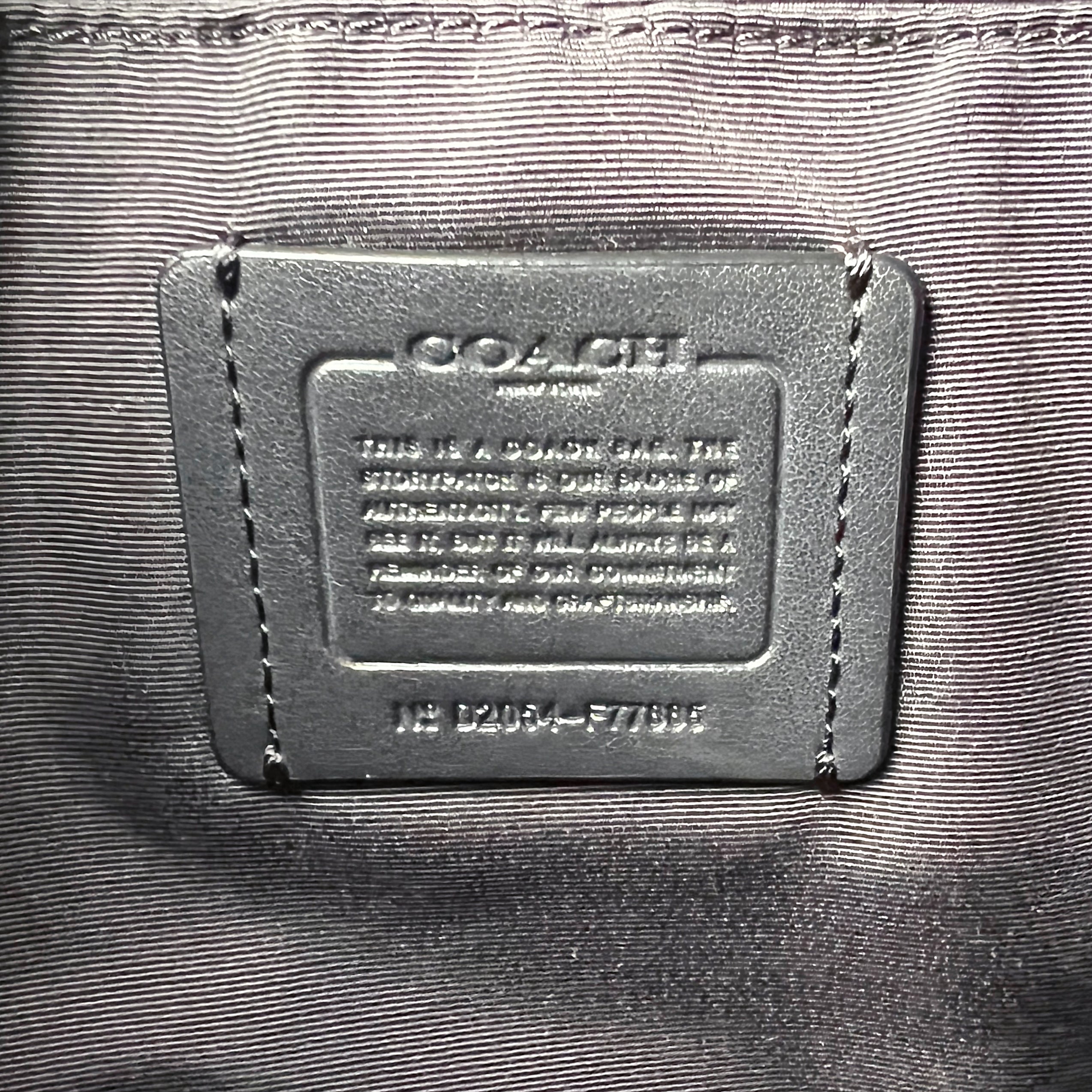 Coach Black Leather Monogram Front Logo Crossbody Shoulder Bag Like New