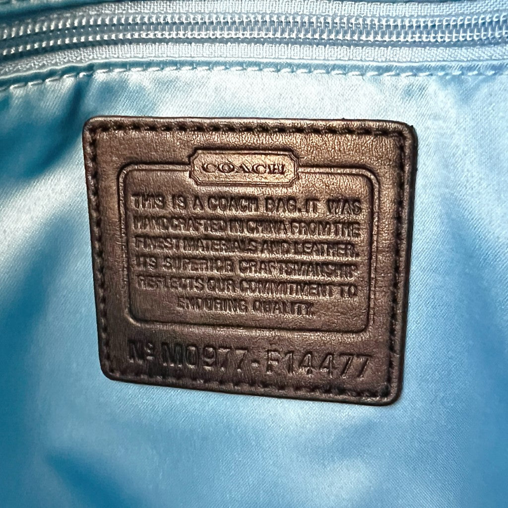 Coach Black Leather Monogram Colour Block Detail Shoulder Bag Excellent