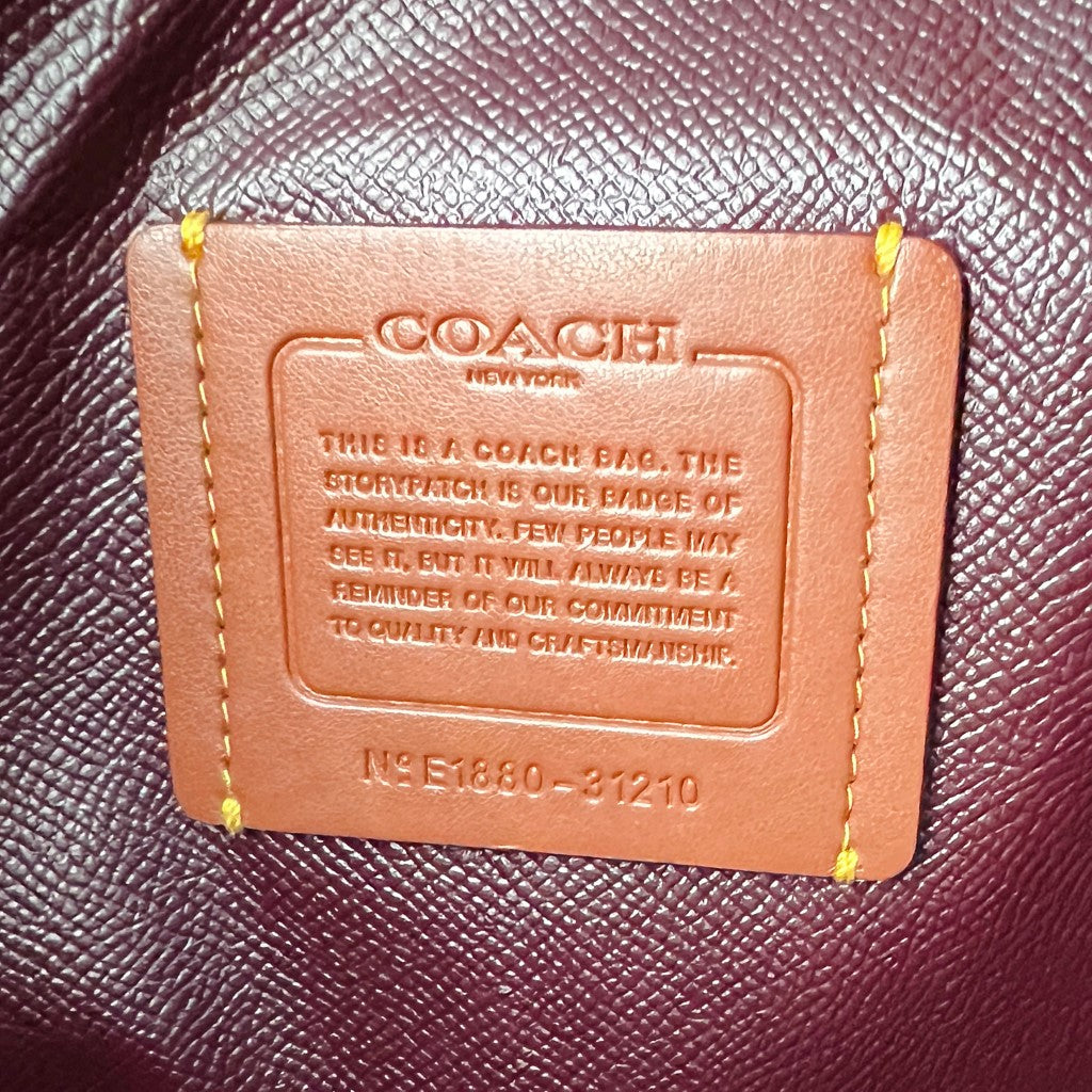 Coach Caramel Leather Monogram Triple Compartment 2 Way Shoulder Bag Like New