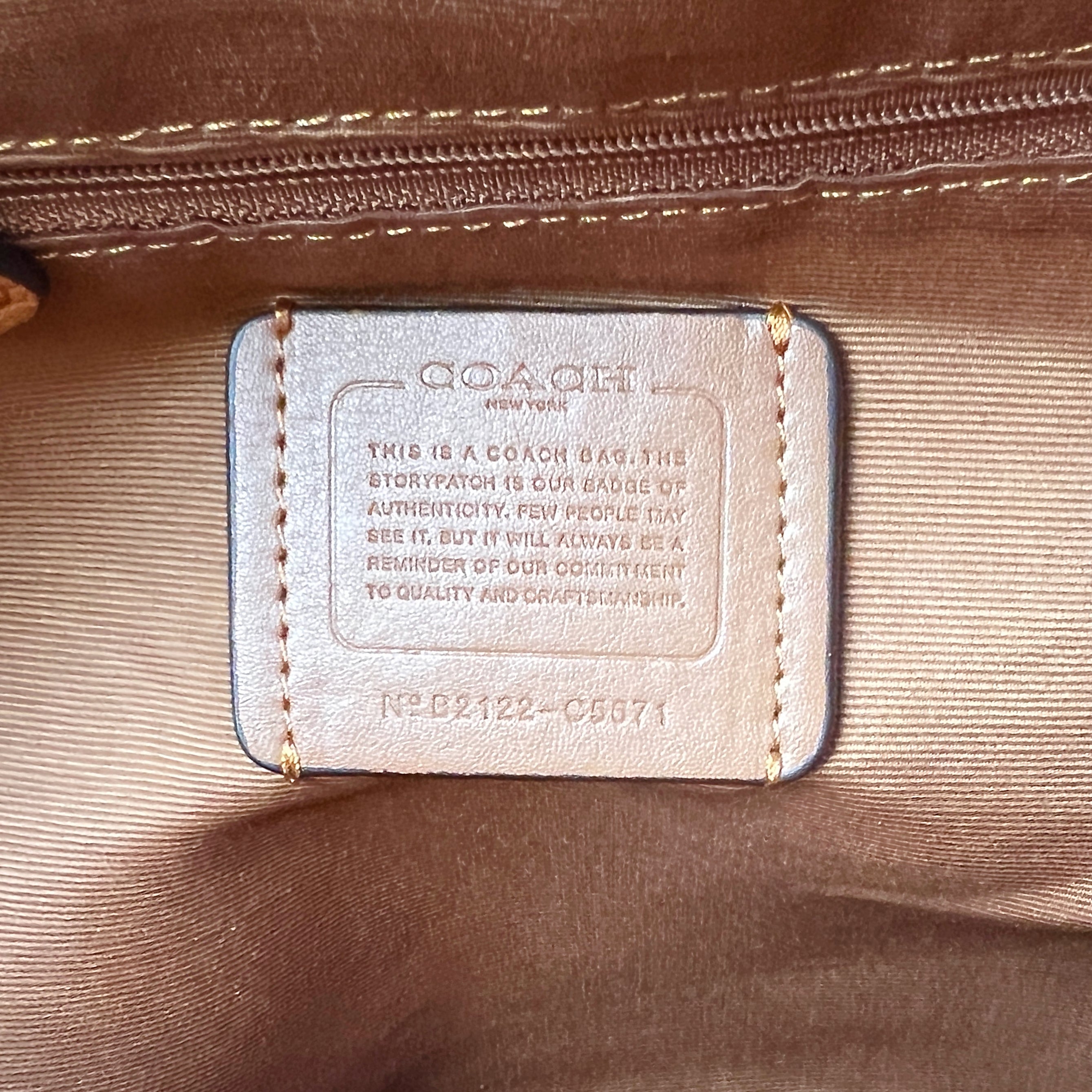 Coach Caramel Leather Monogram Double Compartment Backpack Like New