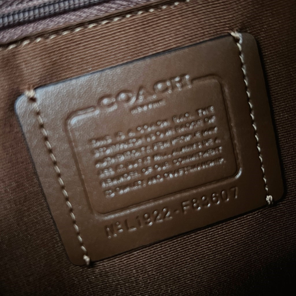 Coach Caramel Leather Monogram Boston 2 Way Shoulder Bag Like New