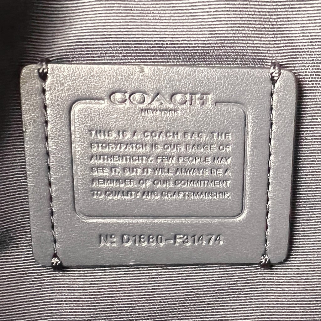 Coach Black Leather Monogram Unisex Crossbody Shoulder Bag Excellent