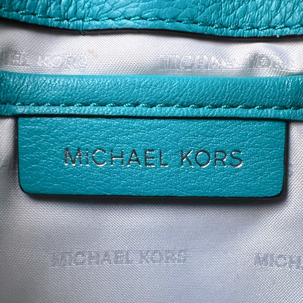Michael Kors Teal Leather Chain Detail Crossbody Shoulder Bag