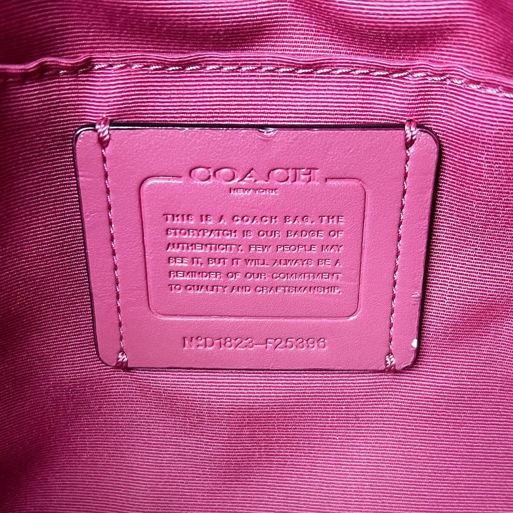 Coach Pink Leather Monogram Triple Compartment 2 Way Shoulder Bag Like New