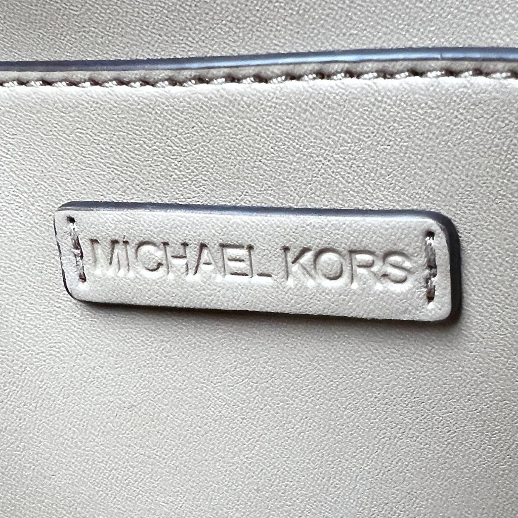 Michael Kors Mocha Leather Monogram Front Logo Crossbody Shoulder Bag Like New