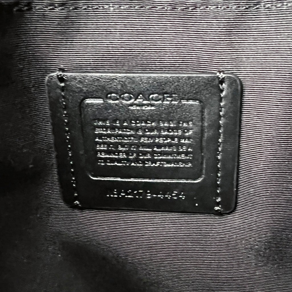 Coach Black Leather Front Logo Carryall Shoulder Bag Like New