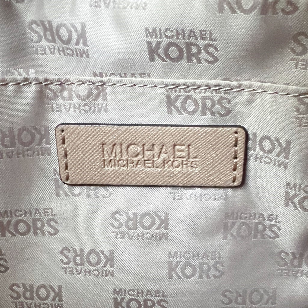 Michael Kors Beige Leather Triple Compartment 2 Way Shoulder Bag Excellent